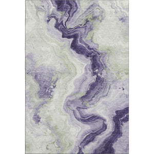 HomeRoots 9' X 12' Stylish Lavender Green and Ivory Abstract Area Rug - Washable, UV Protected, Non-Slip Design 706144