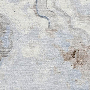 HomeRoots 8' X 10' Abstract Washable Area Rug in Taupe, Blue & Ivory – UV Protected, Durable & Easy Care! 706155