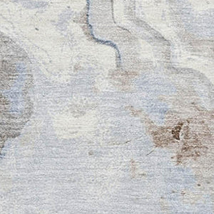 HomeRoots 10' Modern Taupe Blue Ivory Washable Area Rug - Stylish UV Protected, Stain Resistant & Non-Slip Design 706157