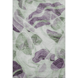 HomeRoots 9' X 12' Artichoke Green Abstract Area Rug – Washable, UV Protected, Durable & Stylish for Modern Homes 706162