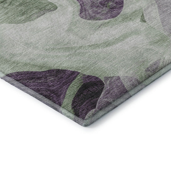 HomeRoots 9' X 12' Artichoke Green Abstract Area Rug – Washable, UV Protected, Durable & Stylish for Modern Homes 706162