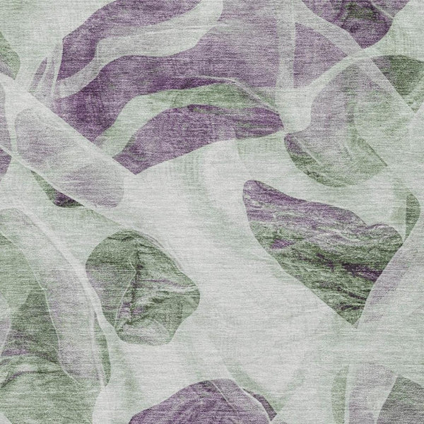 HomeRoots 9' X 12' Artichoke Green Abstract Area Rug – Washable, UV Protected, Durable & Stylish for Modern Homes 706162