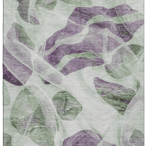 HomeRoots 9' X 12' Artichoke Green Abstract Area Rug – Washable, UV Protected, Durable & Stylish for Modern Homes 706162
