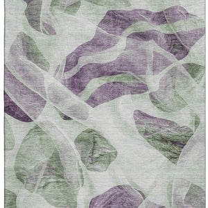 HomeRoots 10' X 14' Artichoke Green Abstract Washable Area Rug with UV Protection for Busy Homes & Families 706163
