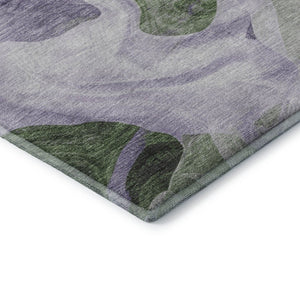 HomeRoots 5' X 8' Modern Lavender Green Ivory Abstract Area Rug - Washable with UV Protection & Stain Resistance 706165