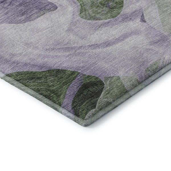 HomeRoots 5' X 8' Modern Lavender Green Ivory Abstract Area Rug - Washable with UV Protection & Stain Resistance 706165
