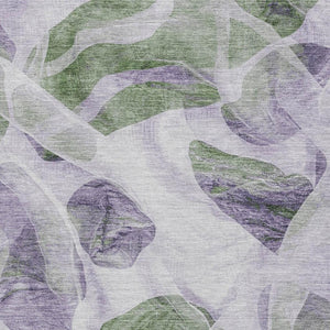 HomeRoots 10' X 14' Stylish Lavender Green Ivory Abstract Area Rug – Washable, UV Protected, Durable Design 706169