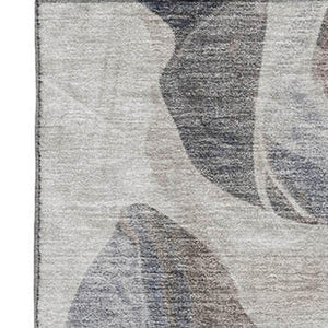 HomeRoots 8' X 10' Washable Abstract Area Rug in Beige, Blue & Ivory - Stain-Resistant with UV Protection! 706173