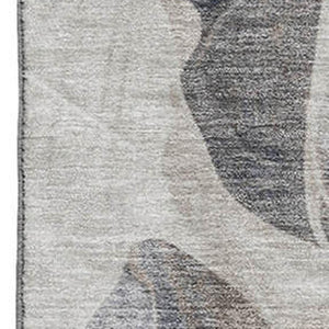 HomeRoots 9' X 12' Abstract Area Rug in Beige, Blue & Ivory - Durable, Stain-Resistant, UV Protected & Stylish 706174