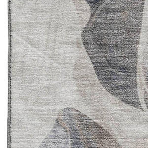 HomeRoots 9' X 12' Abstract Area Rug in Beige, Blue & Ivory - Durable, Stain-Resistant, UV Protected & Stylish 706174