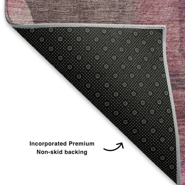 HomeRoots 10' X 14' Blush Purple and Gray Floral Washable Area Rug with UV Protection for Homes with Kids & Pets 706187