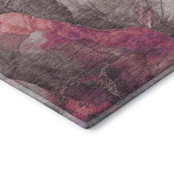 HomeRoots 10' X 14' Blush Purple and Gray Floral Washable Area Rug with UV Protection for Homes with Kids & Pets 706187