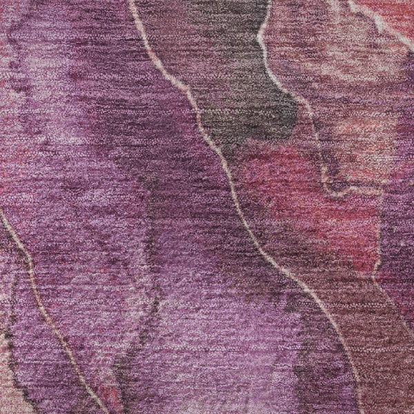HomeRoots 10' X 14' Blush Purple and Gray Floral Washable Area Rug with UV Protection for Homes with Kids & Pets 706187