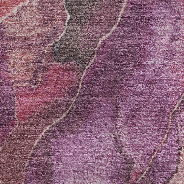 HomeRoots 10' X 14' Blush Purple and Gray Floral Washable Area Rug with UV Protection for Homes with Kids & Pets 706187