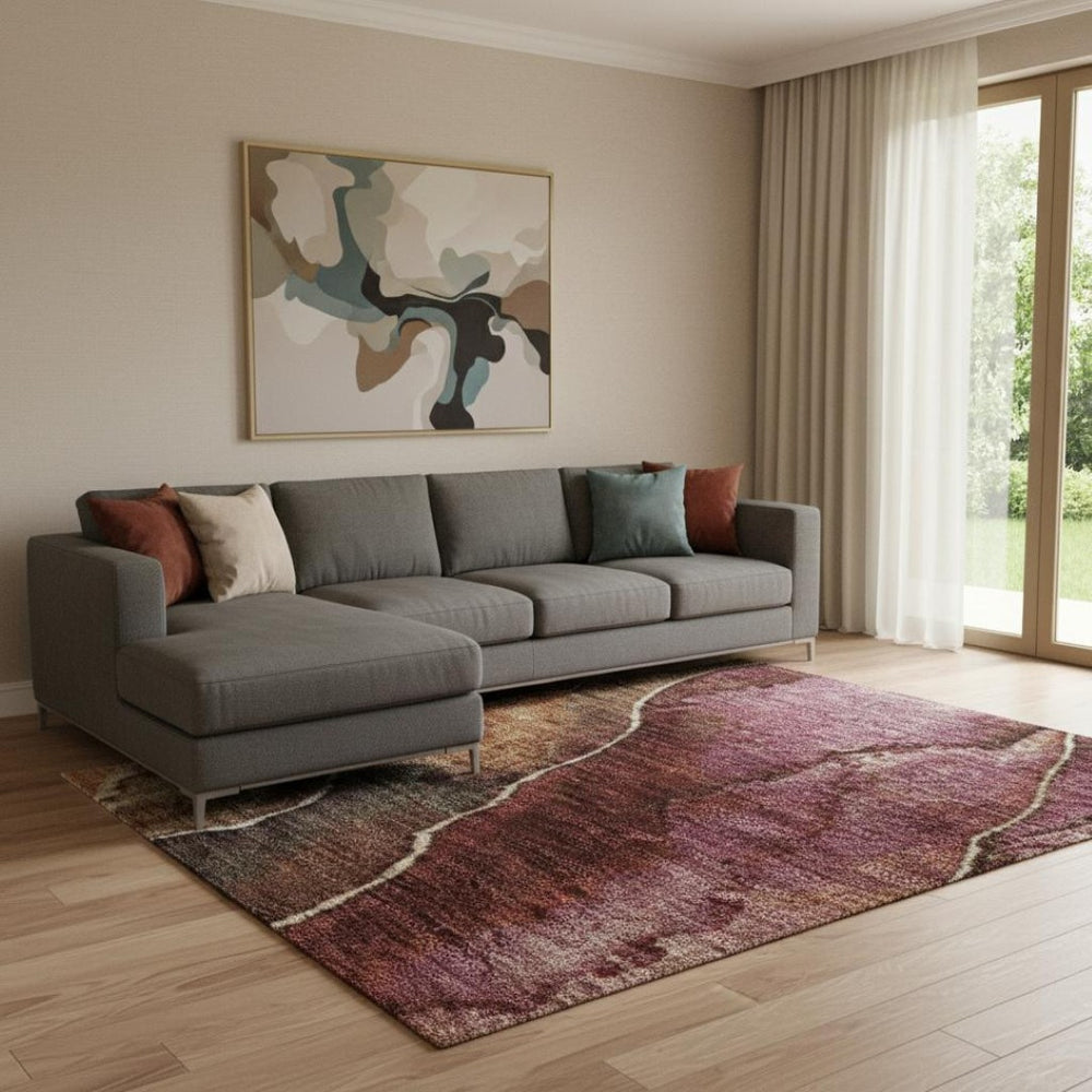 HomeRoots 8' X 10' Floral Washable Area Rug in Khaki, Blush & Taupe - Stain Resistant, UV Protected & Durable 706191