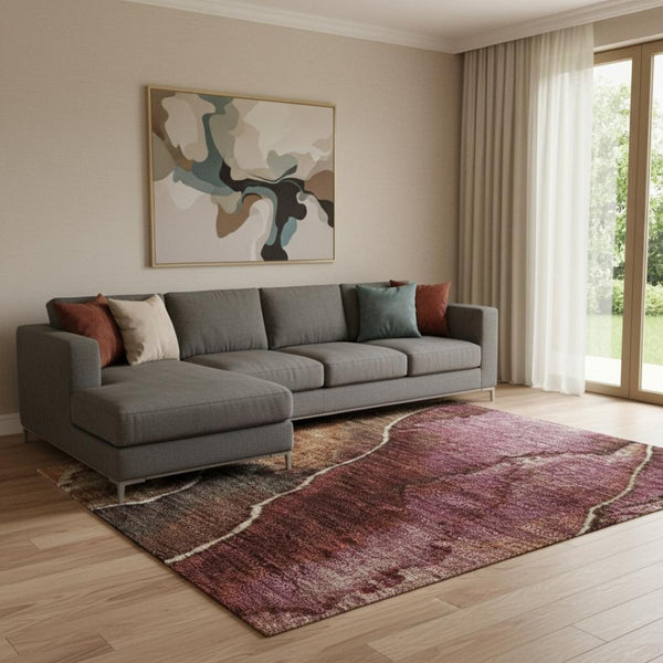 HomeRoots 8' X 10' Floral Washable Area Rug in Khaki, Blush & Taupe - Stain Resistant, UV Protected & Durable 706191