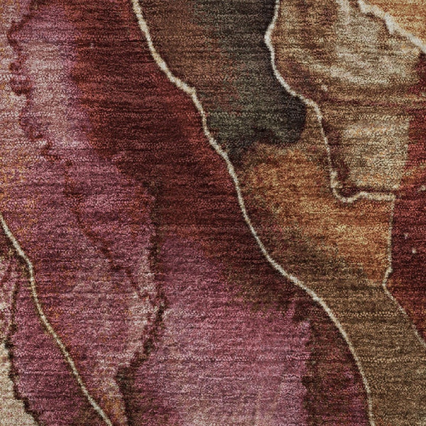 HomeRoots 8' X 10' Floral Washable Area Rug in Khaki, Blush & Taupe - Stain Resistant, UV Protected & Durable 706191