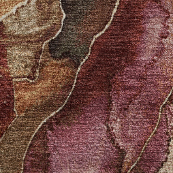 HomeRoots 8' X 10' Floral Washable Area Rug in Khaki, Blush & Taupe - Stain Resistant, UV Protected & Durable 706191