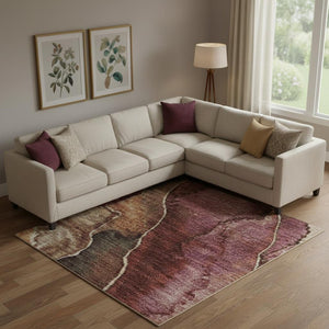 HomeRoots 10' Khaki Blush Taupe Floral Washable Area Rug - UV Protected, Stain Resistant, Family Friendly Decor 706193