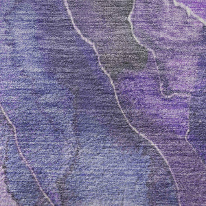 HomeRoots 8' Elegant Floral Round Rug in Lavender Gray and Ivory – Washable, UV Protected, & Non-Slip Design! 706196