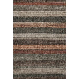 HomeRoots 8' X 10' Stylish Rust Gray & Beige Striped Washable Area Rug with UV Protection for High-Traffic Use 706215