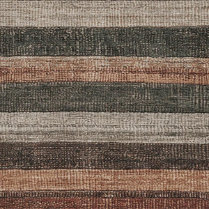 HomeRoots 10' X 14' Striped Washable Area Rug in Rust Gray & Beige - Durable, UV Protected for Busy Homes 706217