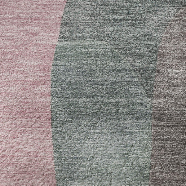 HomeRoots 8' Blush and Sage Abstract Washable Round Rug - Durable, Stylish, UV Protected for High-Traffic Areas 706250