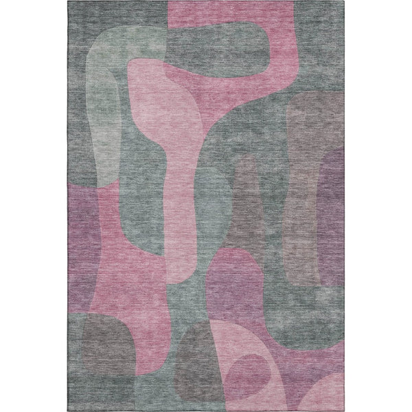 HomeRoots 10' X 14' Blush & Sage Abstract Washable Area Rug - Stylish, Durable, UV-Protected for Every Space 706253