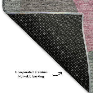 HomeRoots 10' X 14' Blush & Sage Abstract Washable Area Rug - Stylish, Durable, UV-Protected for Every Space 706253