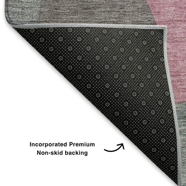 HomeRoots 10' X 14' Blush & Sage Abstract Washable Area Rug - Stylish, Durable, UV-Protected for Every Space 706253