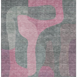 HomeRoots 10' X 14' Blush & Sage Abstract Washable Area Rug - Stylish, Durable, UV-Protected for Every Space 706253