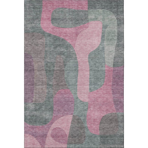 HomeRoots 10' X 14' Blush & Sage Abstract Washable Area Rug - Stylish, Durable, UV-Protected for Every Space 706253