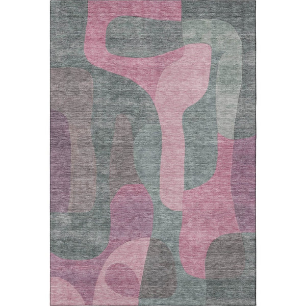 HomeRoots 10' X 14' Blush & Sage Abstract Washable Area Rug - Stylish, Durable, UV-Protected for Every Space 706253
