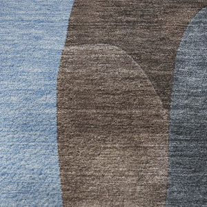 HomeRoots 8' Brown and Blue Abstract Area Rug - UV Protected, Washable, Non-Slip, Pet-Friendly Design! 706256