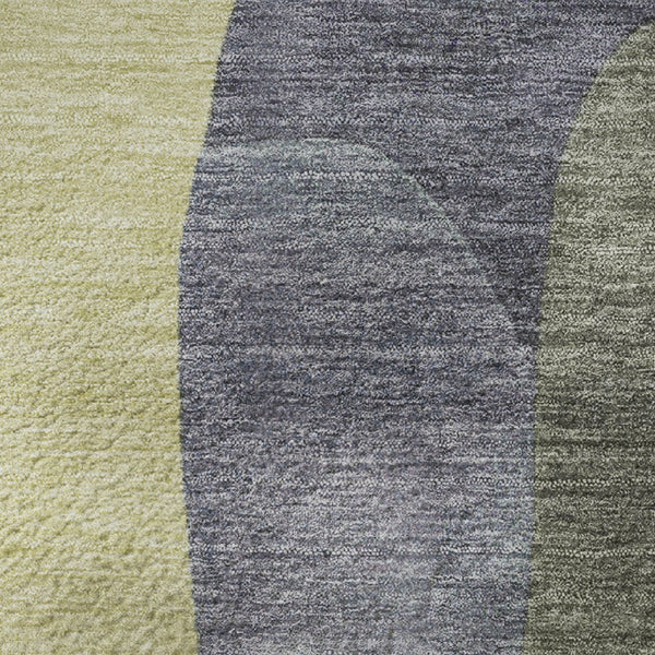 HomeRoots 9' X 12' Purple And Wheat Abstract Area Rug - Washable, UV Protected, Non-Slip for Modern Spaces 706276