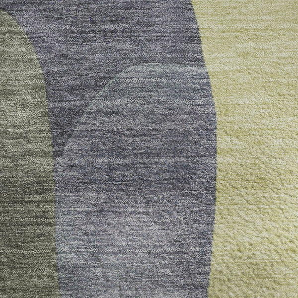 HomeRoots 10' X 14' Washable Abstract Area Rug in Purple & Wheat with UV Protection for Active Homes 706277