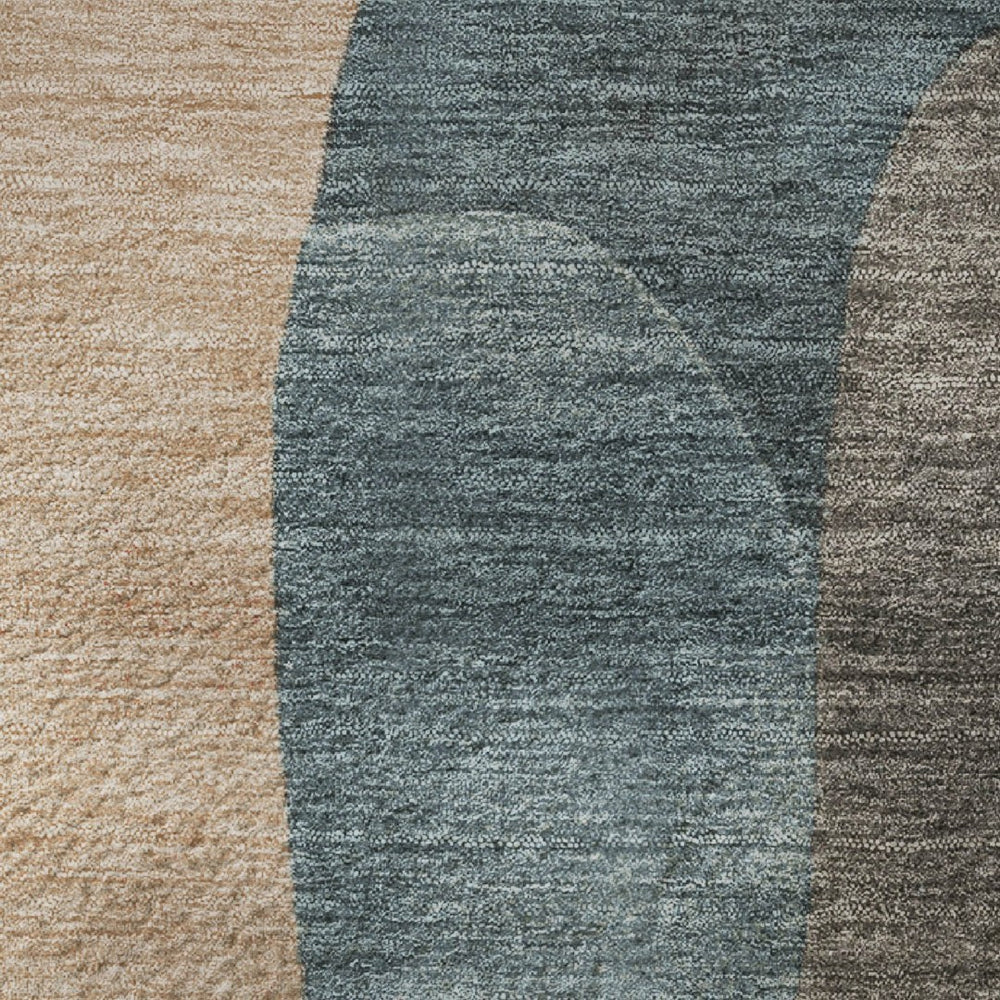 HomeRoots 5' X 8' Abstract Area Rug in Sage, Peach & Rust – Washable, Stain-Resistant, UV Protected Beauty 706279