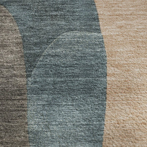 HomeRoots 5' X 8' Abstract Area Rug in Sage, Peach & Rust – Washable, Stain-Resistant, UV Protected Beauty 706279