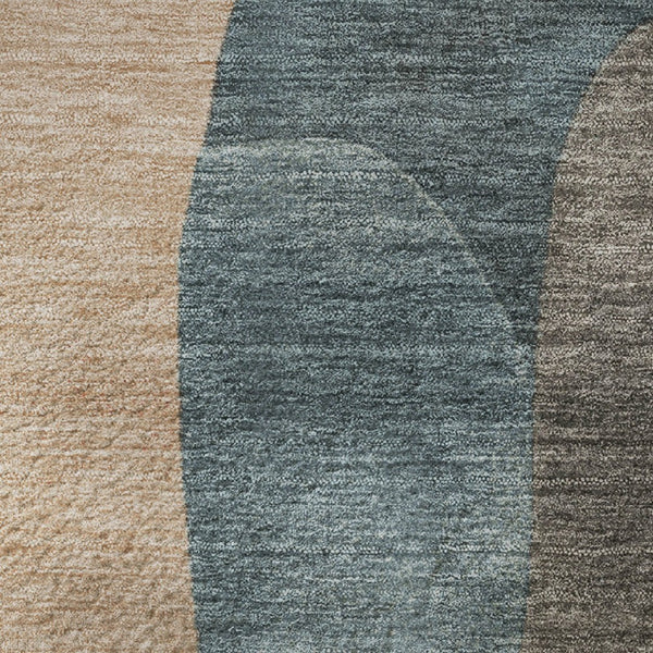 HomeRoots 8' X 10' Modern Abstract Area Rug in Sage Peach & Rust - Washable, UV Protected, Non-Slip Backing 706281