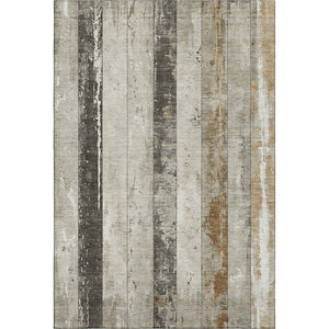 HomeRoots 10' X 14' Beige and Gray Striped Area Rug – Washable, UV-Protected, Durable, and Stylish for Any Space 706295