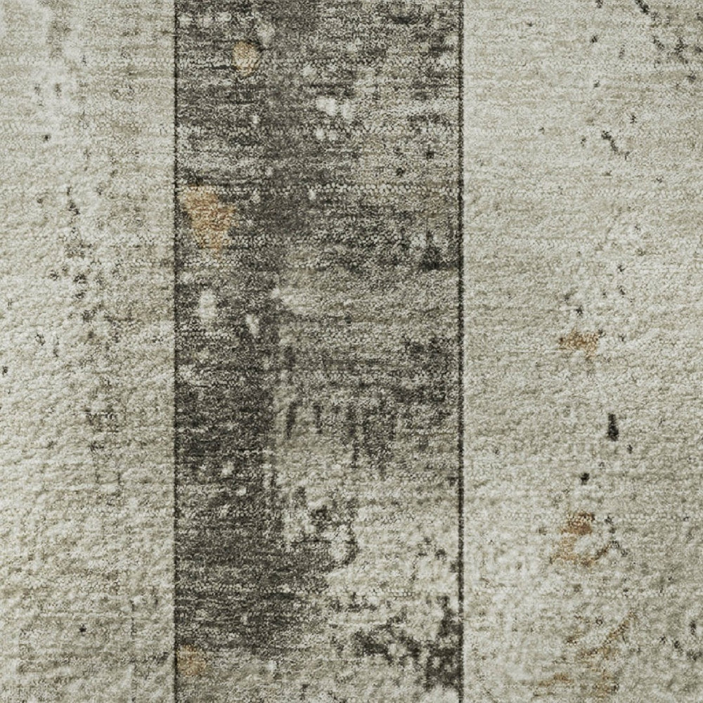 HomeRoots 10' X 14' Beige and Gray Striped Area Rug – Washable, UV-Protected, Durable, and Stylish for Any Space 706295