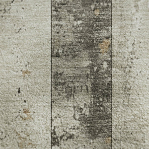 HomeRoots 10' X 14' Beige and Gray Striped Area Rug – Washable, UV-Protected, Durable, and Stylish for Any Space 706295