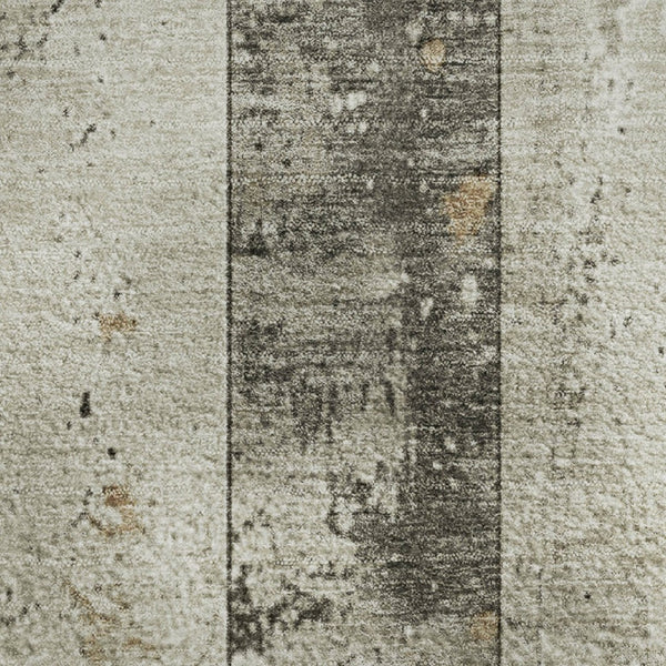 HomeRoots 10' X 14' Beige and Gray Striped Area Rug – Washable, UV-Protected, Durable, and Stylish for Any Space 706295