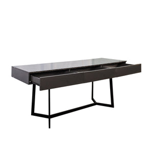 English Elm Modern Black Elegant 70.87" Computer Desk with Y-Shape Metal Legs, Spacious Top for Work & Study W331P286651