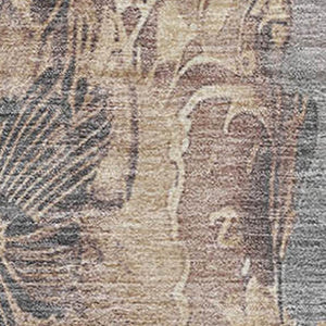 HomeRoots 10' Gray and Beige Floral Washable Area Rug - UV Protected, Durable, Easy-Care Design for Homes 706319