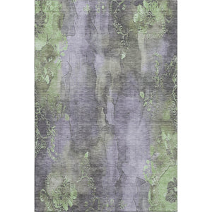 HomeRoots 5' X 8' Elegant Lavender & Green Floral Area Rug - Washable, UV Protected, Stain Resistant, Non-Slip 706321