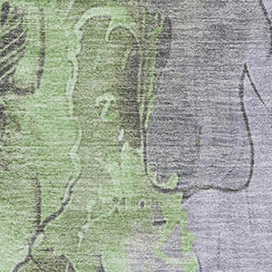 HomeRoots 5' X 8' Elegant Lavender & Green Floral Area Rug - Washable, UV Protected, Stain Resistant, Non-Slip 706321