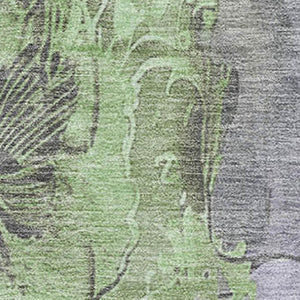 HomeRoots 10' X 14' Floral Area Rug in Lavender & Green - Washable, UV Protected, Perfect for Busy Homes! 706325