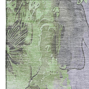 HomeRoots 10' X 14' Floral Area Rug in Lavender & Green - Washable, UV Protected, Perfect for Busy Homes! 706325