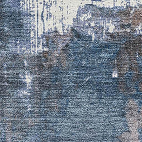 HomeRoots 5' X 8' Abstract Washable Area Rug in Brown & Blue - Stain Resistant, UV Protected, Modern Design! 706333